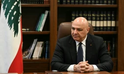 Le président libanais Joseph Aoun lors d'un entretien exclusif à l'AFP au palais présidentiel de Beyrouth, le 15 septembre 2026