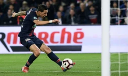 Le milieu de terrain du Paris SG Angel Di Maria auteur d'un doublé lors de la victoire à domicile 3-0 sur Dijon en quarts de finale de Coupe de France le 26 février 2019
