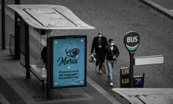 Dans une rue de Paris, le 20 avril 2020