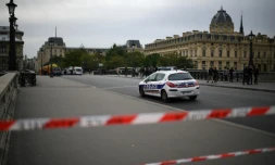 Périmètre de sécurité autour de la Préfecture de police de Paris le 3 octobre 2019