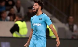 Le milieu de Marseille Morgan Sanson buteur lors de la victoire à Nice 1-0 le 21 octobre 2018 en 10e journée de L1