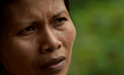 L'Equatorienne Nemonte Nenquimo, photographiée le 24 avril 2019, a été reconnue par le magazine américain Time comme une des 100 personnalités les plus influentes du monde en 2020