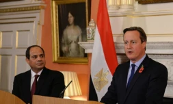 Le président égyptien Abdel Fattah al-Sissi et le Premier ministre britannique David Cameron lors d'une conférence de presse commune le 5 novembre 2015 à Londres