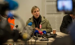 La préfète du Pas-de-Calais Fabienne Buccio le 11 janvier 2016 à Calais, dans le Pas-de-Calais