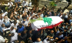 Funérailles du pompier Michel Khuzami, tué dans l'explosion à Beyrouth le 4 août 2020