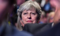 La Première ministre britannique Theresa May au congrès du Parti conservateur à Manchester, au Royaume-Uni, le 2 octobre 2017