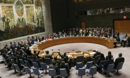 Les membres du Conseil de sécurité de l'ONU votent une résolution condamnant la reconnaissance américaine de Jérusalem comme capitale d'Israël, à New-York, le 18 décembre 2017