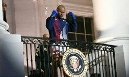Le combattant français de MMA Ciryl Gane avant son combat contre le Brésilien Alex Pereira lors de l'"UFC Freedom 250", à la Maison Blanche, le 14 juin 2026