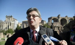 Jean-Luc Mélenchon en visite le 11 mars 2017 à Rome