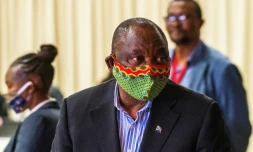 Le président sud-africain Cyril Ramaphosa à Johannesburg le 24 juin 2020