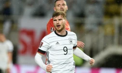 Timo Werner, double buteur contre la Macédoine du Nord à Skopje le 11 octobre 2021, a été l'un des grands artisans de la qualification de l'Allemagne pour le Mondial qatari 