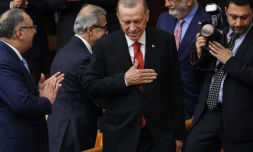 Le président turc Recep Tayyip Erdogan pendant la prestation de serment des députés, le 2 juin 2023 au Parlement à Ankara