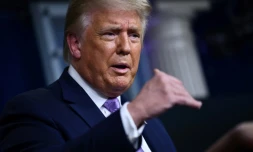 Le président américain Donald Trump, lors d'une conférence de presse à la Maison Blanche à Washington le 13 août 2020