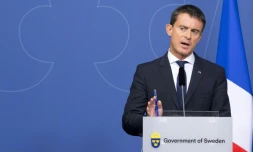 Le Premier ministre Manuel Valls à Stockholm, le 18 septembre 2015