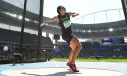 La Française Mélina Robert-Michon lors de la finale du disque aux JO de Rio, le 16 août 2016