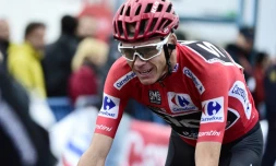 Le cycliste britannique Chris Froome lors de la 20e étape de la Vuelta, à Grandiella en Espagne, le 9 septembre 2017