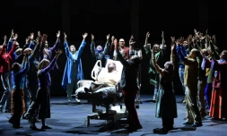 Les acteurs en répétition de l'opéra La clementa di Tito de Mozart, le 21 juillet 2017, à Salzbourg, en Autriche