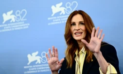 L'actrice américaine Julia Robert lors d'un photocall pour le film "After the Hunt" à la 82e Mostra de Venise, le 29 août 2025 au Lido de Venise
