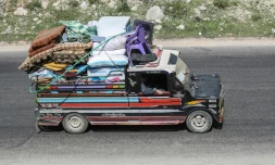 Des habitants de la province syrienne d'Idleb (nord-ouest) fuyant les combats, le 7 mai 2019