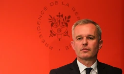 Le ministre de l'Environnement François de Rugy lors d'une conférence de presse, le 10 juillet 2019 à l'Elysée, à Paris