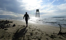 Un chĂąteau d'eau sur la rive adriatique Ă Seman le 18 novembre 2021