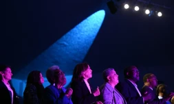 Kamala Harris dans une église de Greenville, en Caroline du Nord, le 13 octobre 2024