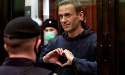 L'opposant russe Alexeï Navalny le 2 février 2021 devant un tribunal à Moscou