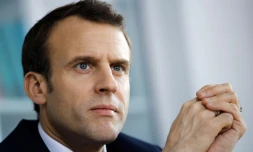 Le président Emmanuel Macron le 5 avril 2018 à Rouen en Normandie (nord-ouest)