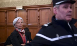 Christine Lagarde devant la Cour de Justice de la République le 12 décembre 2016 à Paris