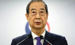 Le Premier ministre sud-coréen Han Duck-soo s'adresse à la nation, le 26 décembre 2024 à Séoul