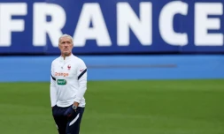 Le sélectionneur de l'équipe de France, Didier Deschamps, lors d'un entraßnement des Bleus au Stade de France le 6 septembre 2020 à Saint-Denis