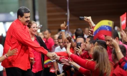 Nicolas Maduro et son épouse Cilia Flores à Caracas le 2 février 2018