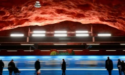 Une station de métro à Stockholm, le 6 novembre 2012 en Suède