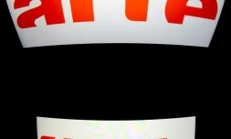 Le logo de la chaîne Arte le 29 décembre 2012 sur laquelle était diffusée l'émission "Le dessous des cartes" de Jean-Christophe Victor décédé mercredi.