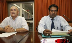 Mardi 29 mars 2005 -Lors de la conférence de presse de la chambre de commerce et d'industrie sur le transport