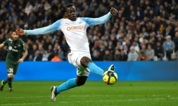 L'attaquant italien de Marseille Mario Balotelli buteur lors de la victoire à domicile sur Saint-Etienne en 27e journée de L1 le 3 mars 2019