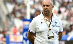 L'entraîneur de Montpellier Philippe Saint-André avant la finale du Top 14 contre Castres, le 24 juin 2022 au Stade de France  