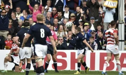 Le centre écossais Mark Bennett, auteur de 2 essais pour son équipe contre le Japon au Mondial, le 23 septembre 2015 à Gloucester