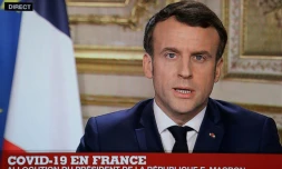 Emmanuel Macron s'exprime depuis l'Elysée sur le coronavirus, le 12 mars 2020