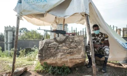 Un policier tigréen dans les faubourgs de Mekele, le 9 septembre 2020