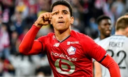 Le milieu de Lille Benjamin André vient de marquer contre Reims, le 22 septembre 2021 à Villeneuve-d'Ascq