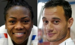 Combophoto représentant la judoka Clarisse Agbegnenou et le gymnaste Samir Aït Saïd désignés le 5 juillet 2021 porte-drapeaux fançais aux JO de Tokyo