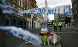 La police aux abords de Borough Market à Londres, le 5 juin 2017