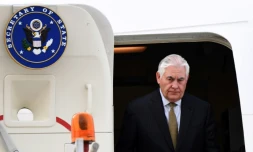 Le secrétaire d'Etat américain Rex Tillerson à son arrivée à Mexico, le 1er février 2018