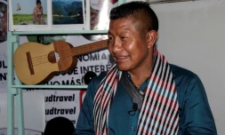 Fidencio Valencia, le grand-père des quatre enfants disparus dans la forêt amazonienne, s'adresse à la presse, le 19 mai 2023 à Villavicencio, en Colombie