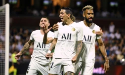 Le milieu de terrain du PSG Angel Di Maria (c) buteur lors de la victoire 2-0 à Metz en 4e journée de L1 le 30 août 2019