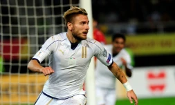 L'attaquant Ciro Immobile, auteur d'un doublé pour l'Italie face à la Macédoine à Skopje, le 9 octobre 2016