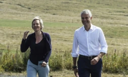 Laurent Wauquiez, président des Républicains, et Virginie Calmels, n° 2 du parti, limogée dimanche soir. Photo prise le 3 septembre 2017.