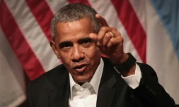 L'ex-président américain Barack Obama, le 24 avril 2017 à Chicago