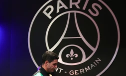 L'entraîneur espagnol d'Arsenal, Mikel Arteta, après avoir donné une conférence de presse au Parc des Princes à Paris, le 6 mai 2025